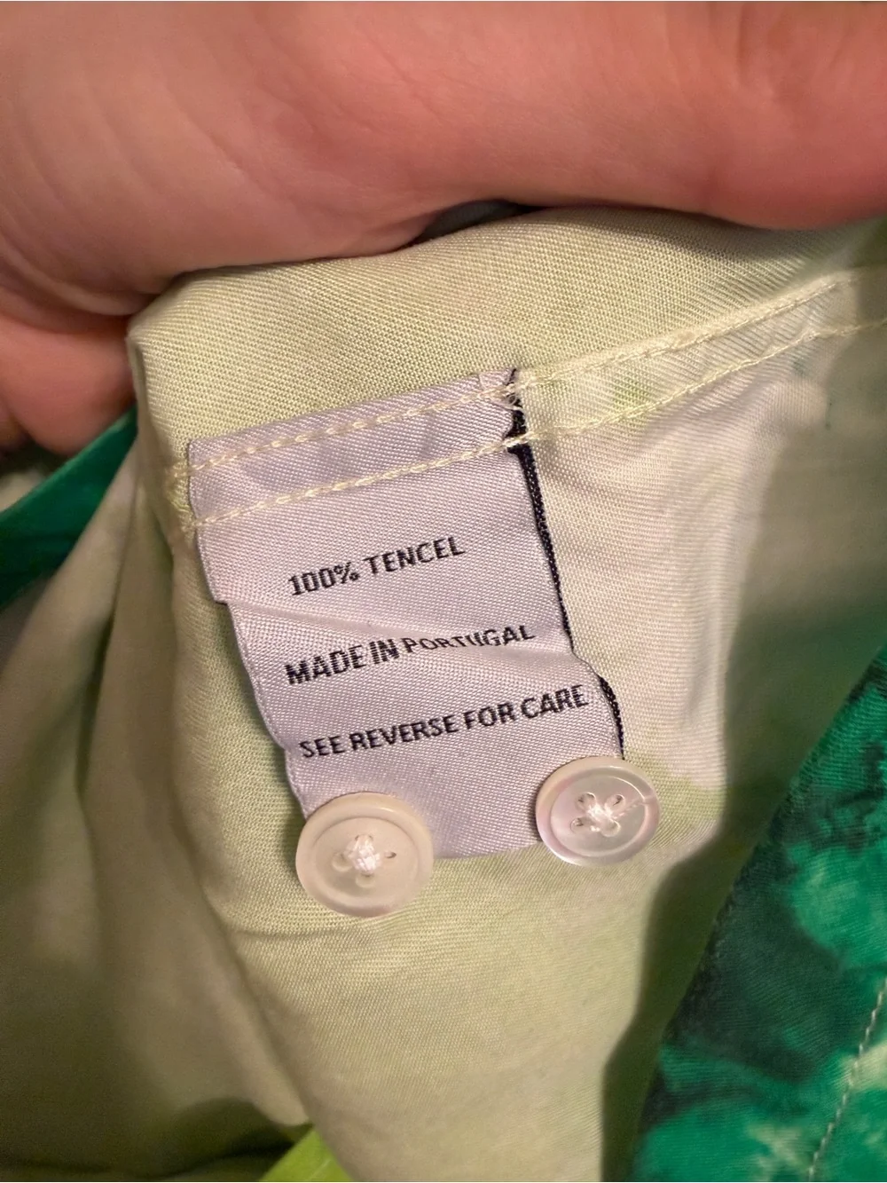 Portuguese Flannel Tie Dye Shirt Green size M - Picture 6 of 7